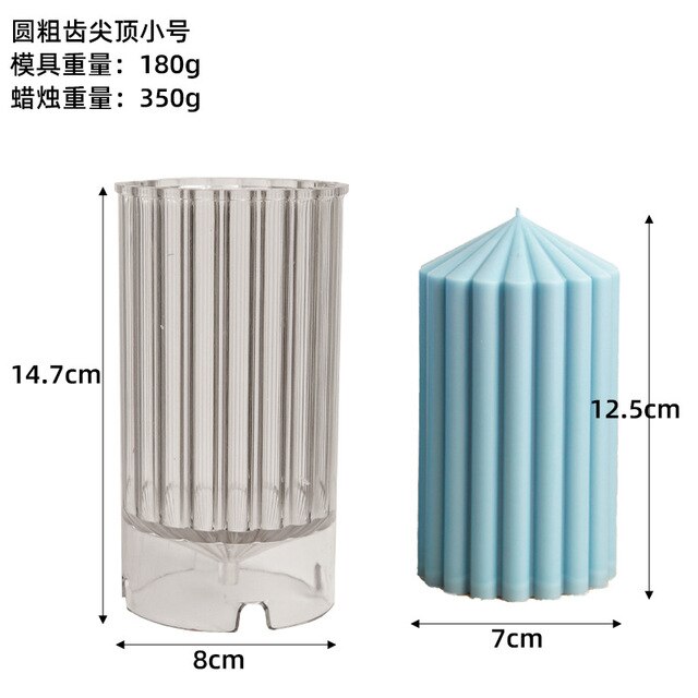 Regular geometry candle Acrylic mold stripe Cylindrical candle Plastic mold Spherical cylinder candle Silicone mould Home decor