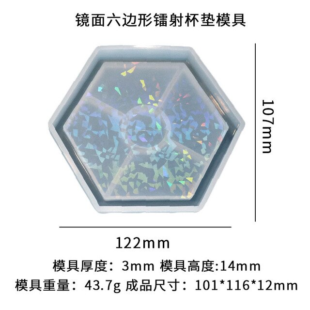 Holographic Light Shadow Coaster Silicone Mold DIY Handmade UV Epoxy Cup Pad Resin Storage Tray Making Supplies Epoxy Resin Mold