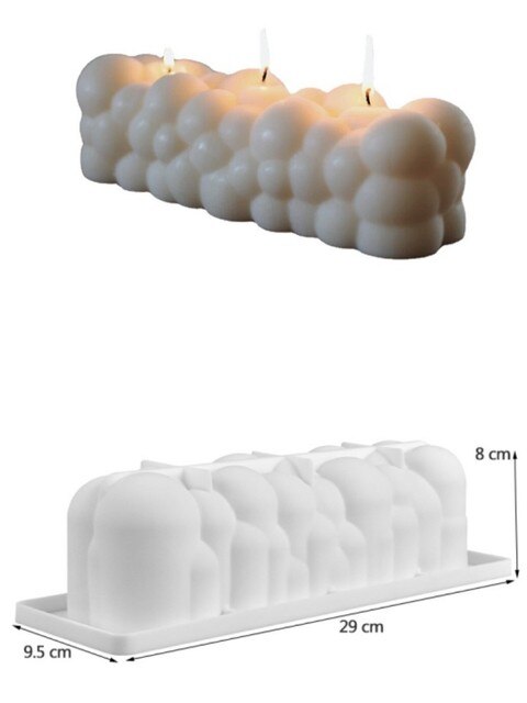 Large 29CM Cloud Candle Silicone Mold Cuboid Bubble Ball Magic Cube Cake Chocolate Silicone Mold Baking Tool Supplies soap mold
