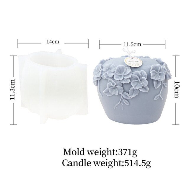 Large Rattan vase candle silicone mold pattern conical cylinder candle silicone mold lace embossed pattern resin silicone mold