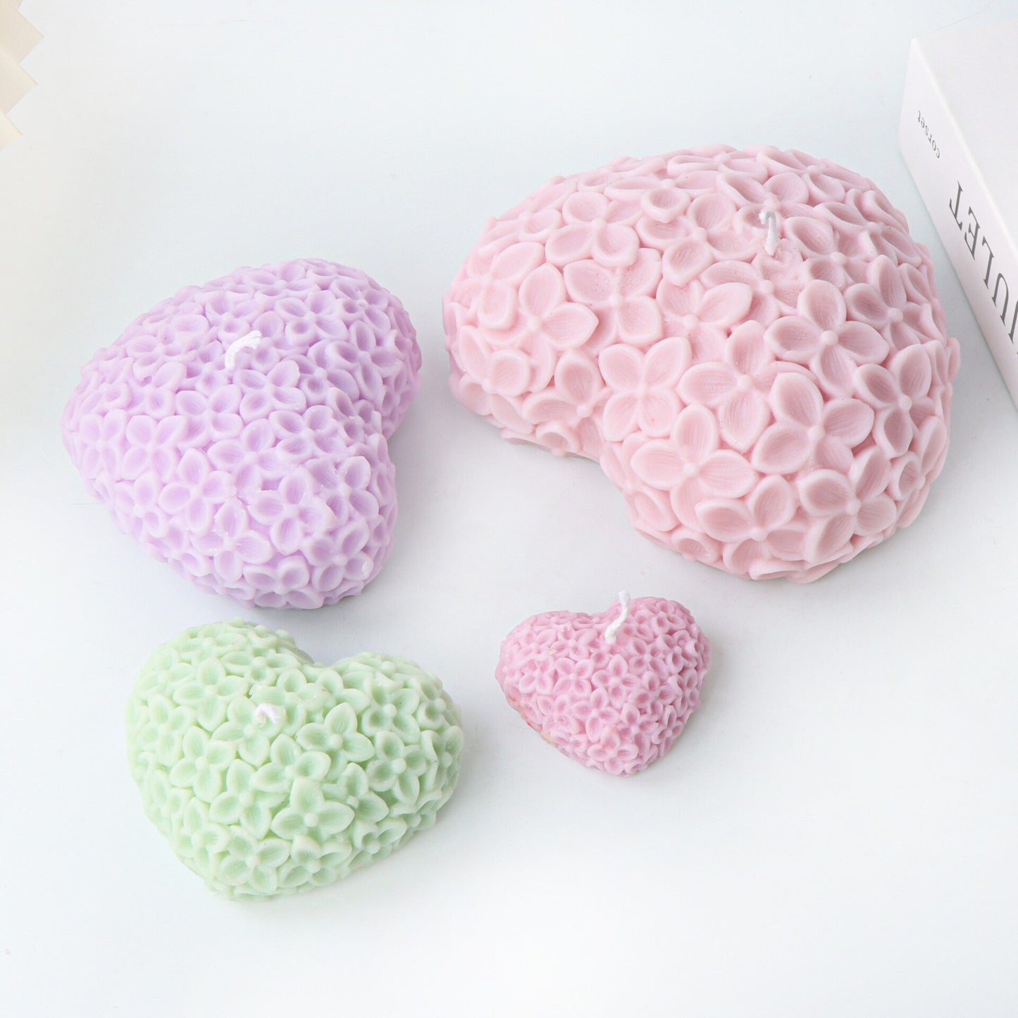 Love Flowers Candle Silicone Mold DIY Heart Candle Making Supplies Soap Epoxy Resin Chocolate Mold Gift Cake Decoration Craft