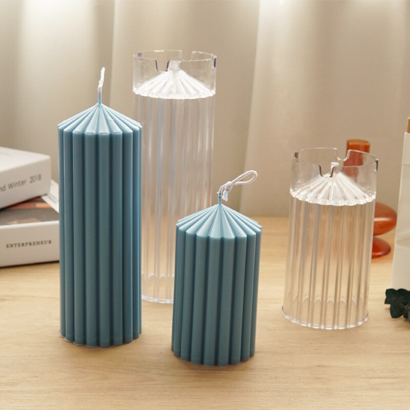 Regular geometry candle Acrylic mold stripe Cylindrical candle Plastic mold Spherical cylinder candle Silicone mould Home decor