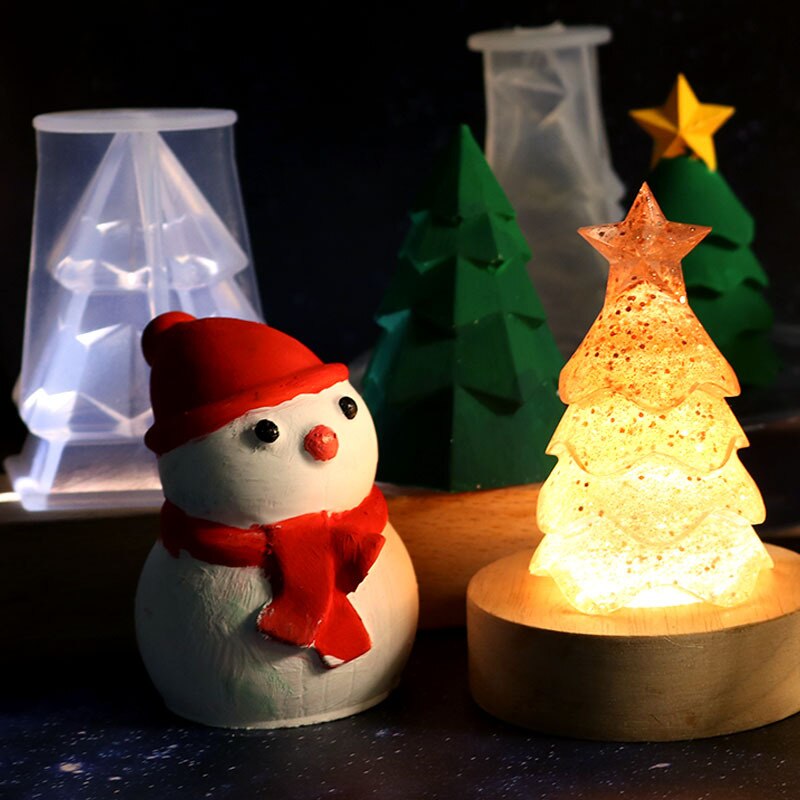 Moule de bougie de noël en Silicone, cloche de wapiti, pendentif d'arbre de noël, moule en résine, porte-clés, bijoux, décoration de fête de joyeux noël