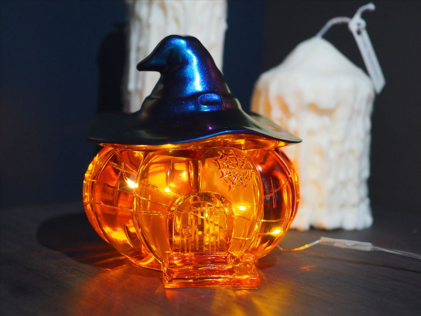 2pcs/Set DIY Halloween Witch Pumpkin Storage Box Resin Mold Cabin Elf House Storage Box Bottle Candy Box Mirror Silicone Mold