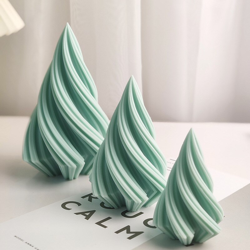 3D Several Wave Rotating Ball Silicone Candle Mold Geometric Irregular Art Ball Column Gypsum Epoxy Resin Ornament Silicon Molds
