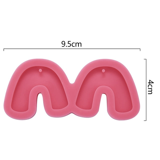 Resin Jewelry Molds Earring Pendant Silicone Molds Tear Drop Hoop Shape Hollow Out Earrings Epoxy Casting Mold For Key Chains