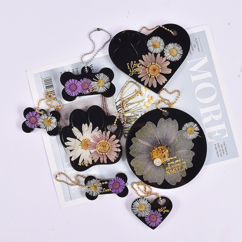 Dog Cat Tag Silicone Mold Dog Bone Shape Pet Keychain Epoxy Resin Mould DIY Crystal Epoxy Necklace Pendants Craft Jewelry Making
