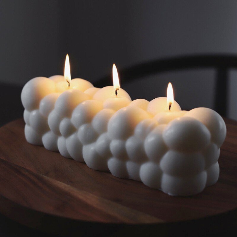 Large 29CM Cloud Candle Silicone Mold Cuboid Bubble Ball Magic Cube Cake Chocolate Silicone Mold Baking Tool Supplies soap mold