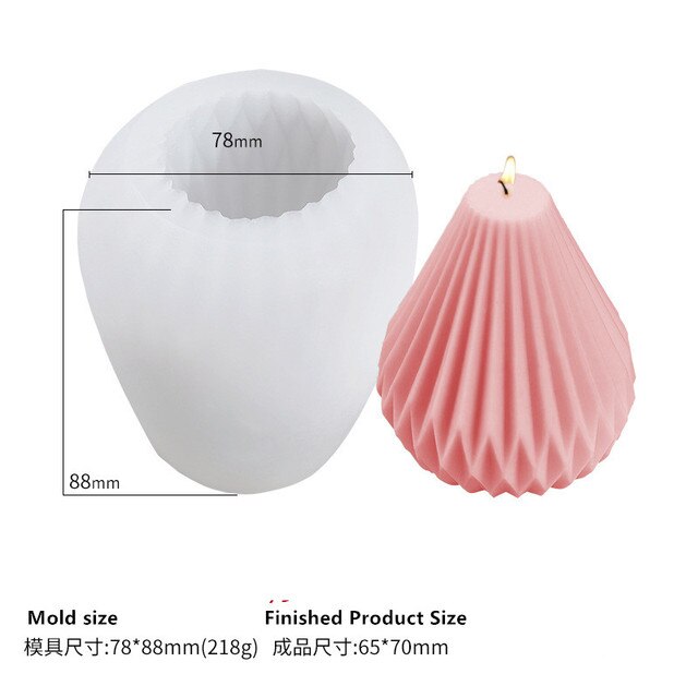 Diamond Ball Silicone Candle Mold DIY Candle Soap Gypsum Mold Creative Geometry Pear shape Resin Molds candles for Decoration