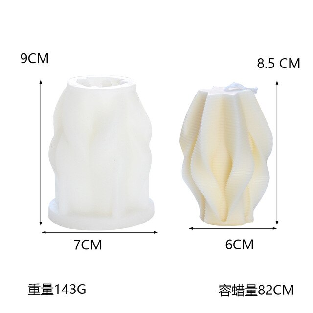 Knot candle silicone mold stripe cylindrical geometry candle silicone mould plastic mould lion soap Acrylic PC mold