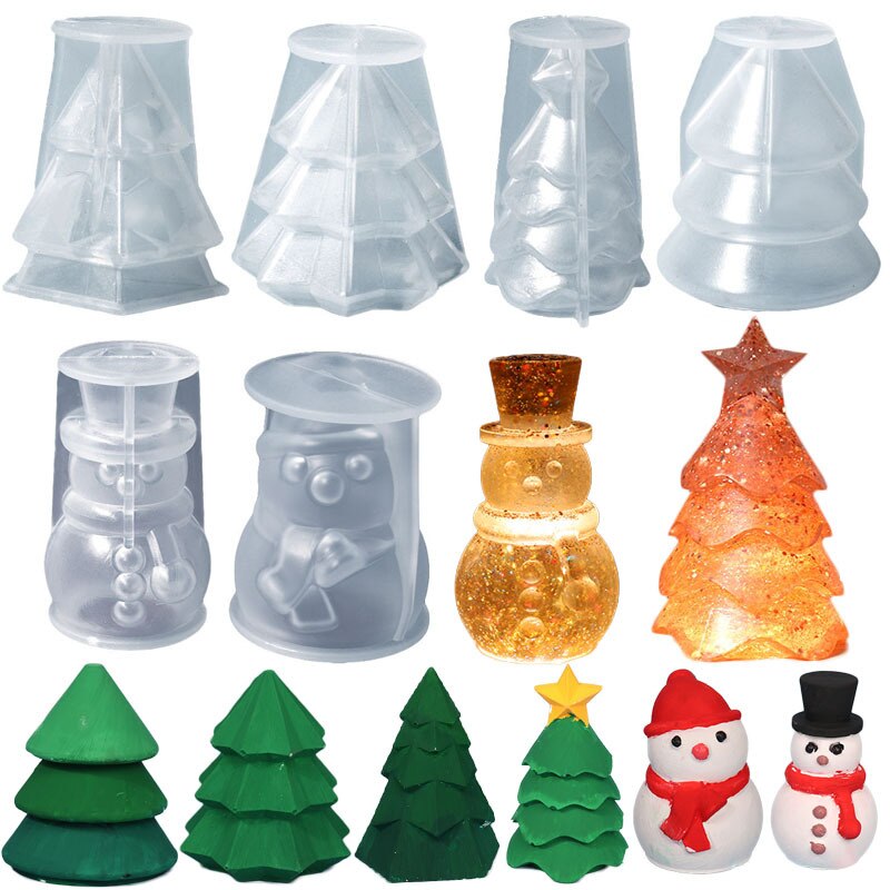 Moule de bougie de noël en Silicone, cloche de wapiti, pendentif d'arbre de noël, moule en résine, porte-clés, bijoux, décoration de fête de joyeux noël