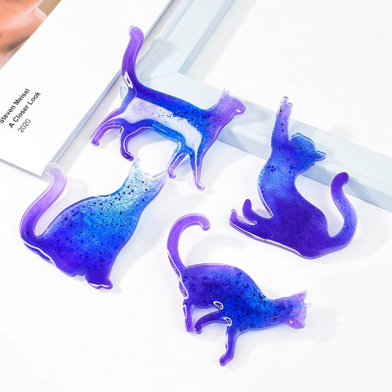 Cat Brooch Crystal UV Resin Mould Jewelry Silicone Mold DIY Intersperse Decorate Making Mold Craft Making Accessory Casting Tool