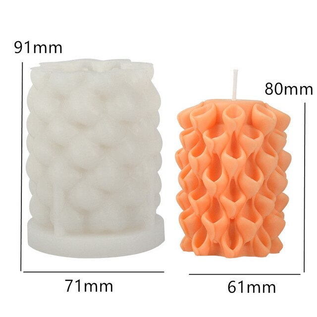 3D Swirl Twisted Knot Candle Molds Wave Twirl Taper Spiral Silicone Mould Geometric Abstract Decorative Wavy Soy Wax Mold clay