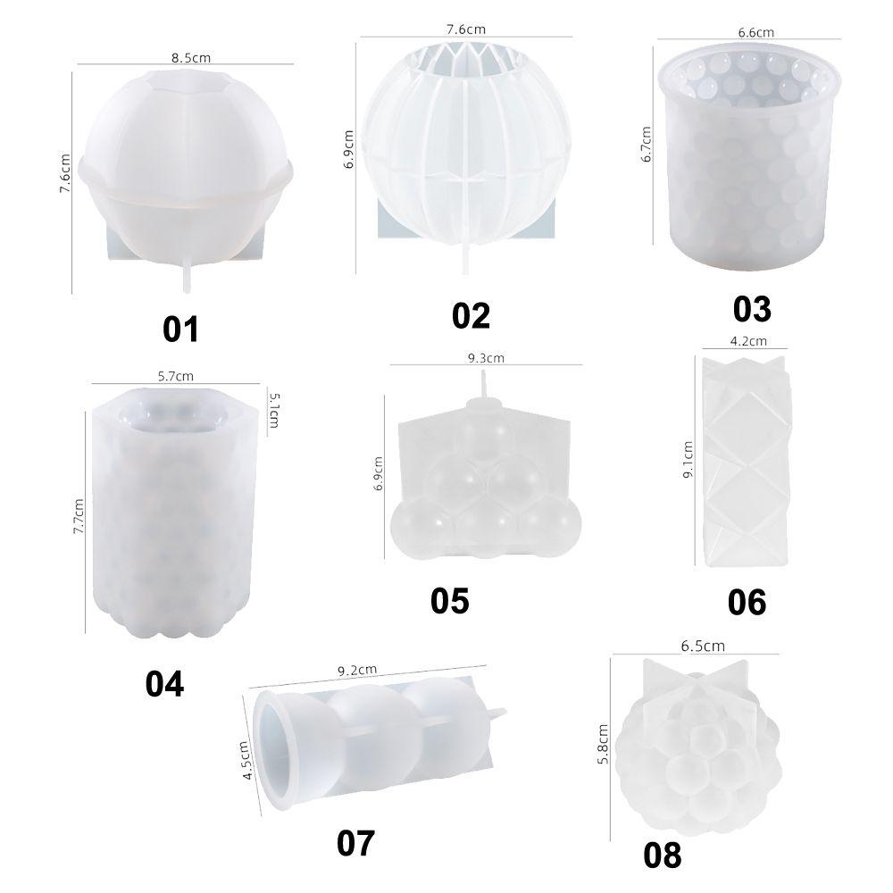 Wedding Supplies Handmade Clay Tools Silicone 3D Art Wax Mold Cylinder Sphere Polka Dots Cake Resin Molds Candle Mold
