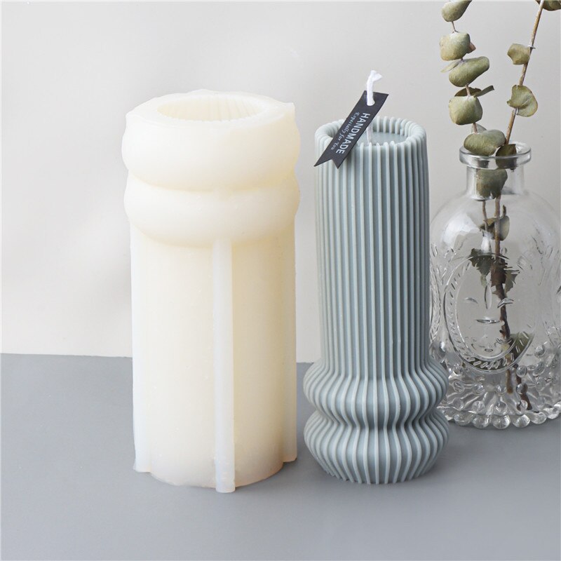 Striped Geometry Candle Silicone Mold for Handmade Chocolate Decoration Gypsum Aromatherapy Soap Resin Candle Silicone Mould