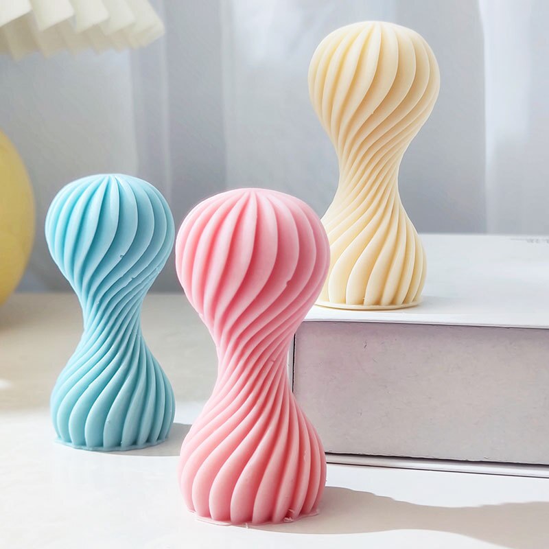 3D Art Geometric Rotating Silicone Mold DIY Shell Candle Making Soap Resin Molds Gifts Craft Home Decor Handmade Scented Candles