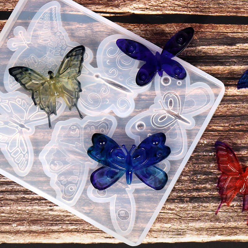 Butterfly Silicone Mold UV Resin Jewelry Liquid Silicone Mold Animal Butterfly Resin Charms Molds DIY Keychain Jewelry Pendant