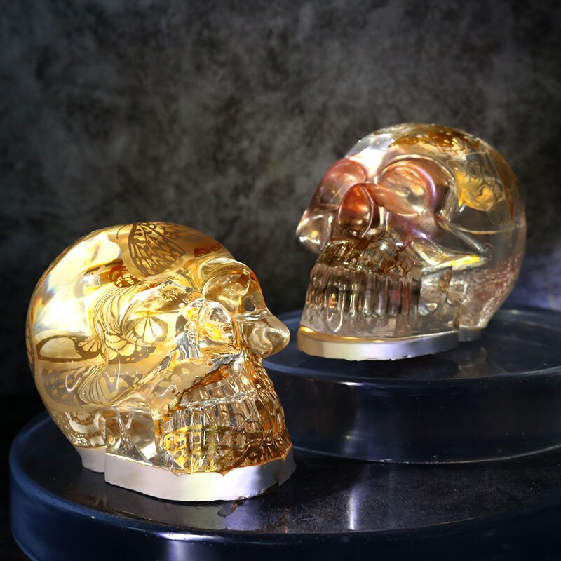 3D Skeleton Head Silicone Candle Mould UV Molds Resin Jewelry DIY Mold Resin Mold Making Plaster Soap Halloween Decoration Aroma