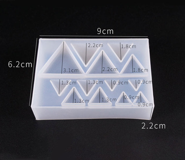 A variety of heart-shaped round oval rectangular silicone stud molds Mixed jewelry epoxy resin molds DIY jewelry making tools