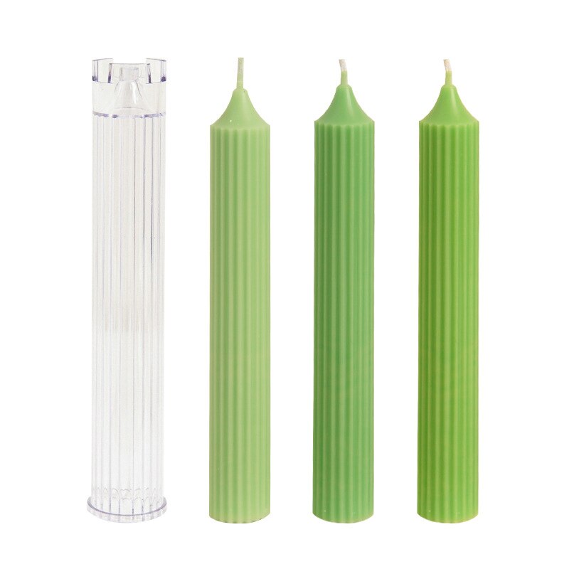 Rack cylindrical candle acrylic mold church spire rod fine stripe fine tooth plastic mold aromatherapy candle DIY clay mold