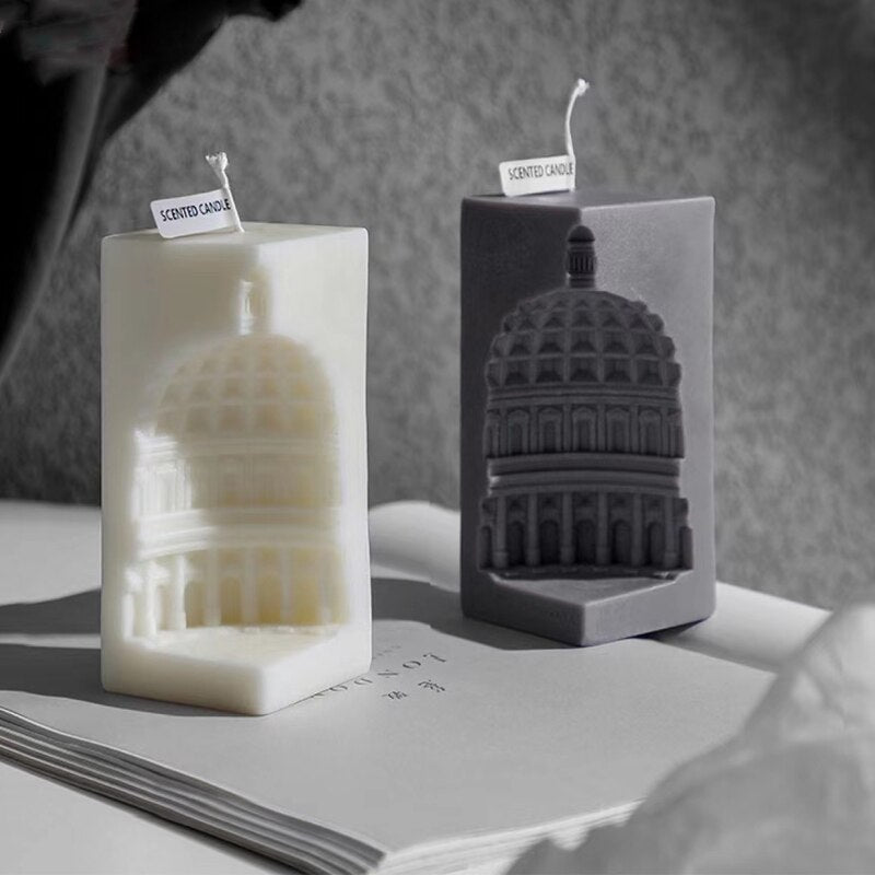Creative Silicone Cement Mold European Architectural Design Concrete Craft Home Decor Molds Dome Candlestick Gypsum mould