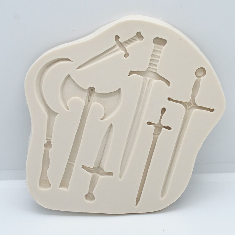 Sword Axe Silicone Resin Mold DIY Pastry Cake Fondant Moulds Dessert Chocolate Lace Decoration Supplies Kitchen Baking Tool