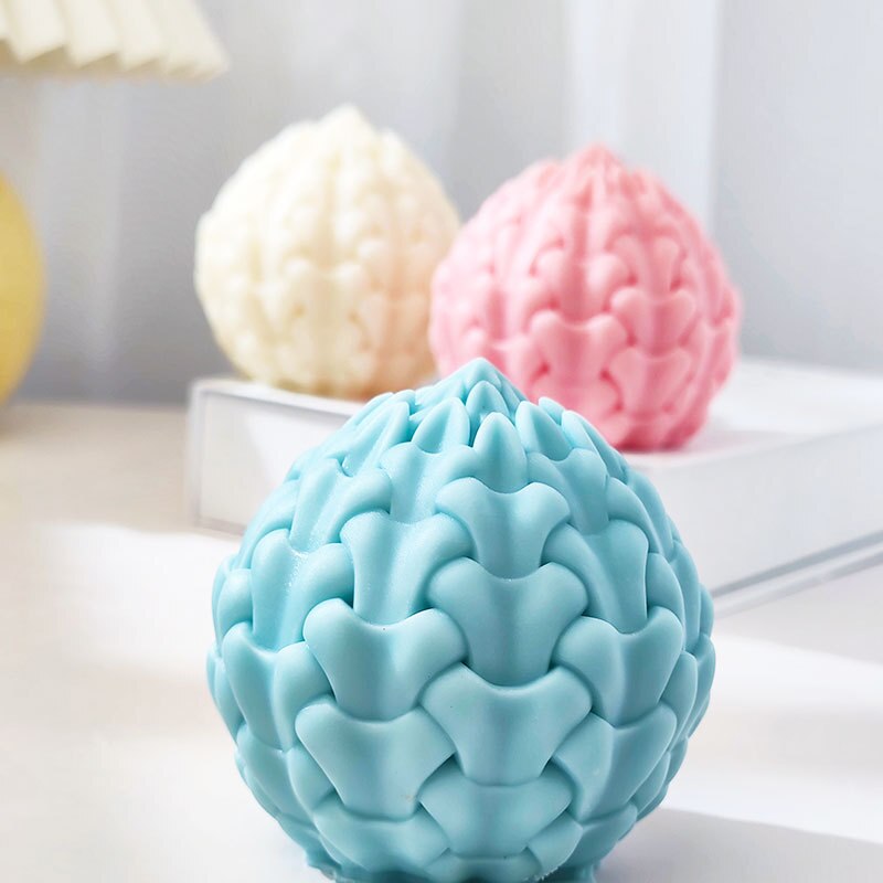 3D Foliage Bud Candle Molds Unique Modern Soy Wax Swirl Spiral Candles Silicone Mold Wave Irregular Home Decor clay mold