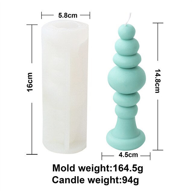 Knot Stripe Cylindrical Candle Silicone Mold New Knot Stripe thick mold DIY Geometric Shaped Spire silicone Mold home decor