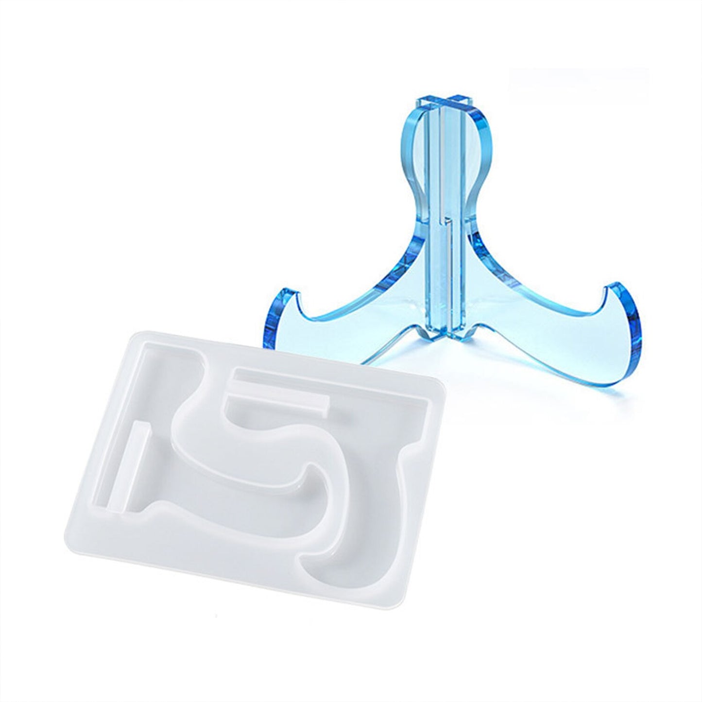 DIY Desktop Decoration Stand Crystal Epoxy Resin Mould Mobile Photo Frame Stand Handicraft Decoration Stand Silicone Mold