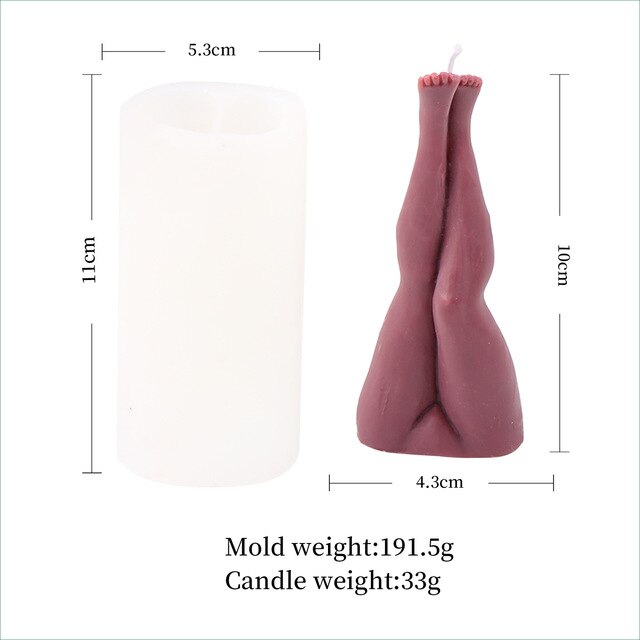 DIY Sexy humanoid art candle silicone mold 3D women's legs candle silicone mold home decoration resin silicone mold