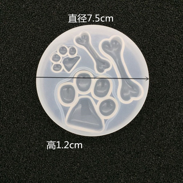 A variety of heart-shaped round oval rectangular silicone stud molds Mixed jewelry epoxy resin molds DIY jewelry making tools