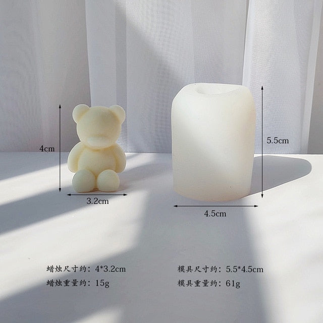 New Bear Body Candle Mold For Handmade Candles Silicon Molds Silicone Crafts Candle Making Supplies Gift Home Decoration