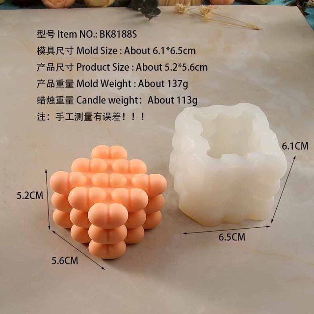 Love Silicone Candle Mold Heart shaped Rubik's Cube Candle Silicone Mold Home Decoration Cake Chocolate Silicone Mold clay molds