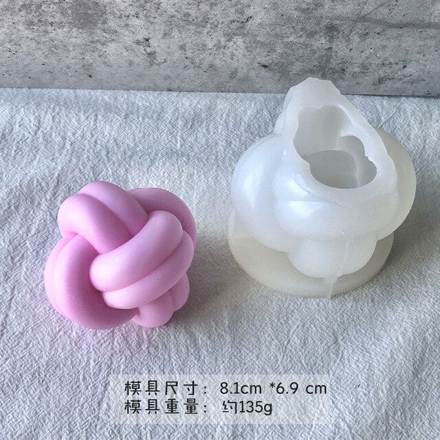 Screw Ball Scented Candle Mold Geometric Candle Mould DIY Handmade Candle Soap Make Wax Dessert Cake Mould Tool Home Decoration