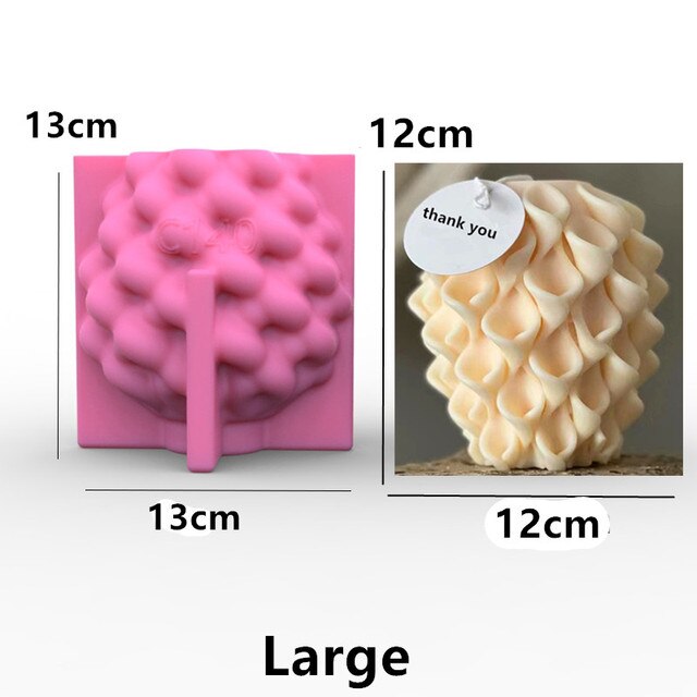 3D Several Wave Rotating Ball Silicone Candle Mold Geometric Irregular Art Ball Column Gypsum Epoxy Resin Ornament Silicon Molds