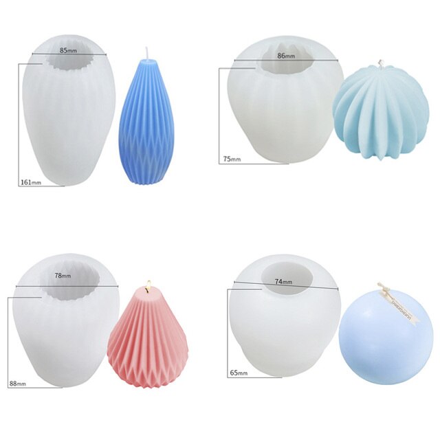 Diamond Ball Silicone Candle Mold DIY Candle Soap Gypsum Mold Creative Geometry Pear shape Resin Molds candles for Decoration