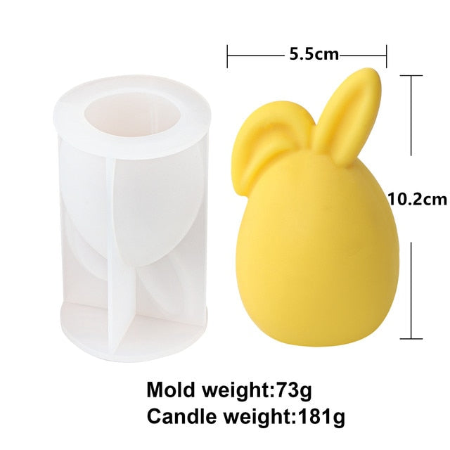 3D Egg Bunny Silicone Candle Mold Faceless Rabbit Head Aromatherapy Soap Plaster Resin Mould Candle Making Supplies Home Decor