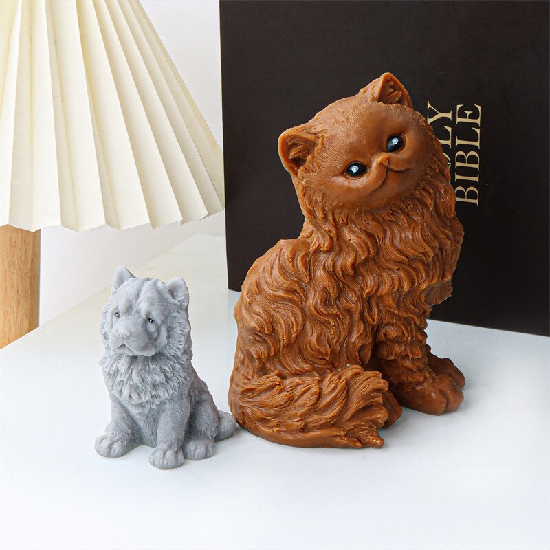 3D Cute Shapi Dog Animal Candle Silicone Mold Teddy Dog Candle Silicone Mold Lovely Cat Cake Chocolate Silicone Mold clay molds