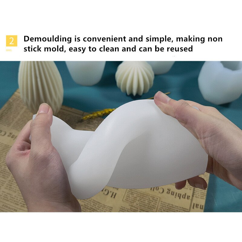 Diamond Ball Silicone Candle Mold DIY Candle Soap Gypsum Mold Creative Geometry Pear shape Resin Molds candles for Decoration