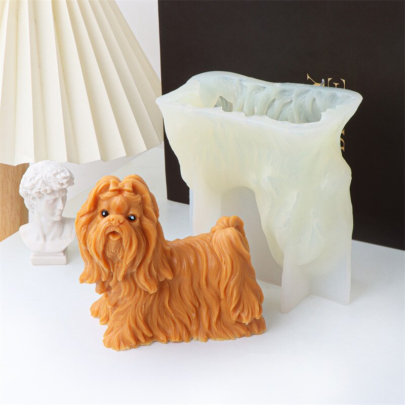 3D Cute Shapi Dog Animal Candle Silicone Mold Teddy Dog Candle Silicone Mold Lovely Cat Cake Chocolate Silicone Mold clay molds