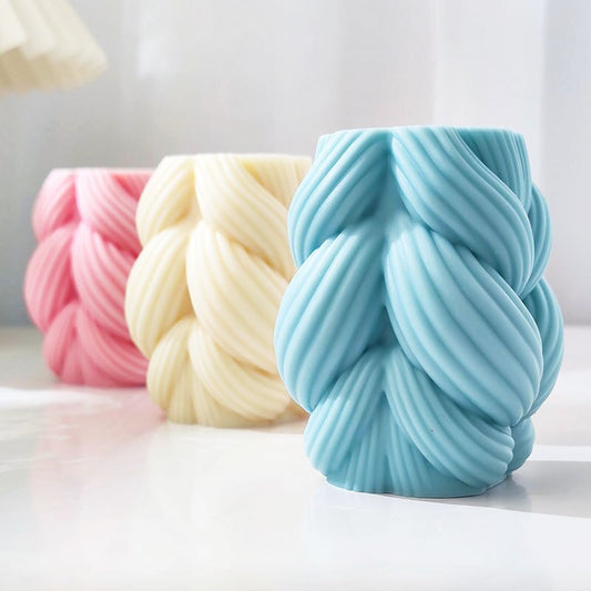 3D Swirl Twisted Knot Candle Molds Wave Twirl Taper Spiral Silicone Mould Geometric Abstract Decorative Wavy Soy Wax Mold clay