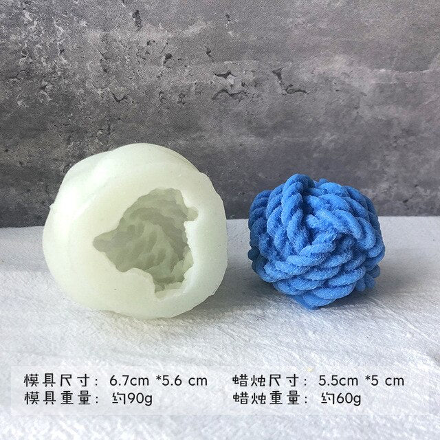 Screw Ball Scented Candle Mold Geometric Candle Mould DIY Handmade Candle Soap Make Wax Dessert Cake Mould Tool Home Decoration