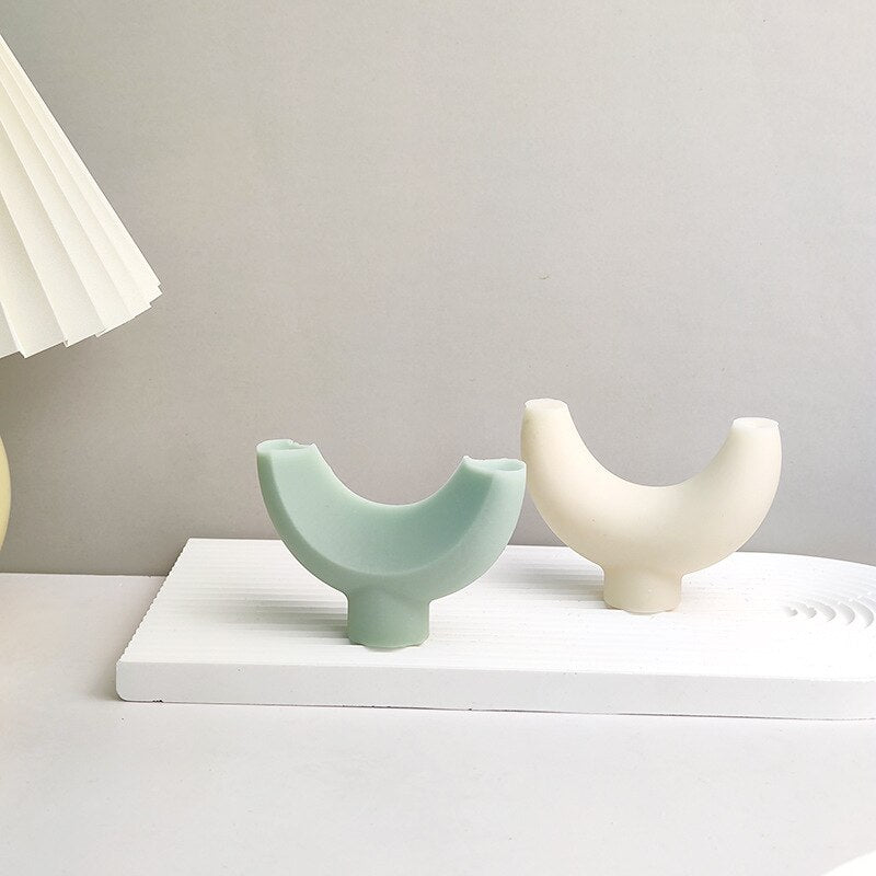 3D Geometric Y-shaped candle silicone mold rhinoceros horn candle silicone mold fillet home decoration resin silicone mold