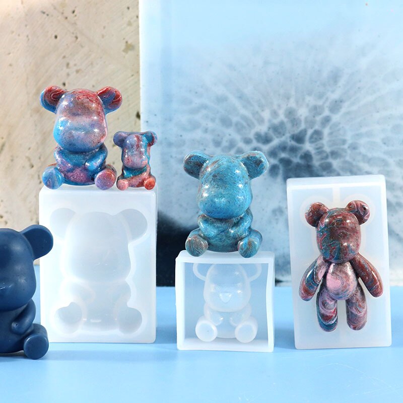 Silicone Bear Shape Mould Animals UV Molds For Resin Jewelry DIY Mold Resin Molds Transparent Making Tool DIY Kids Toy Wedding