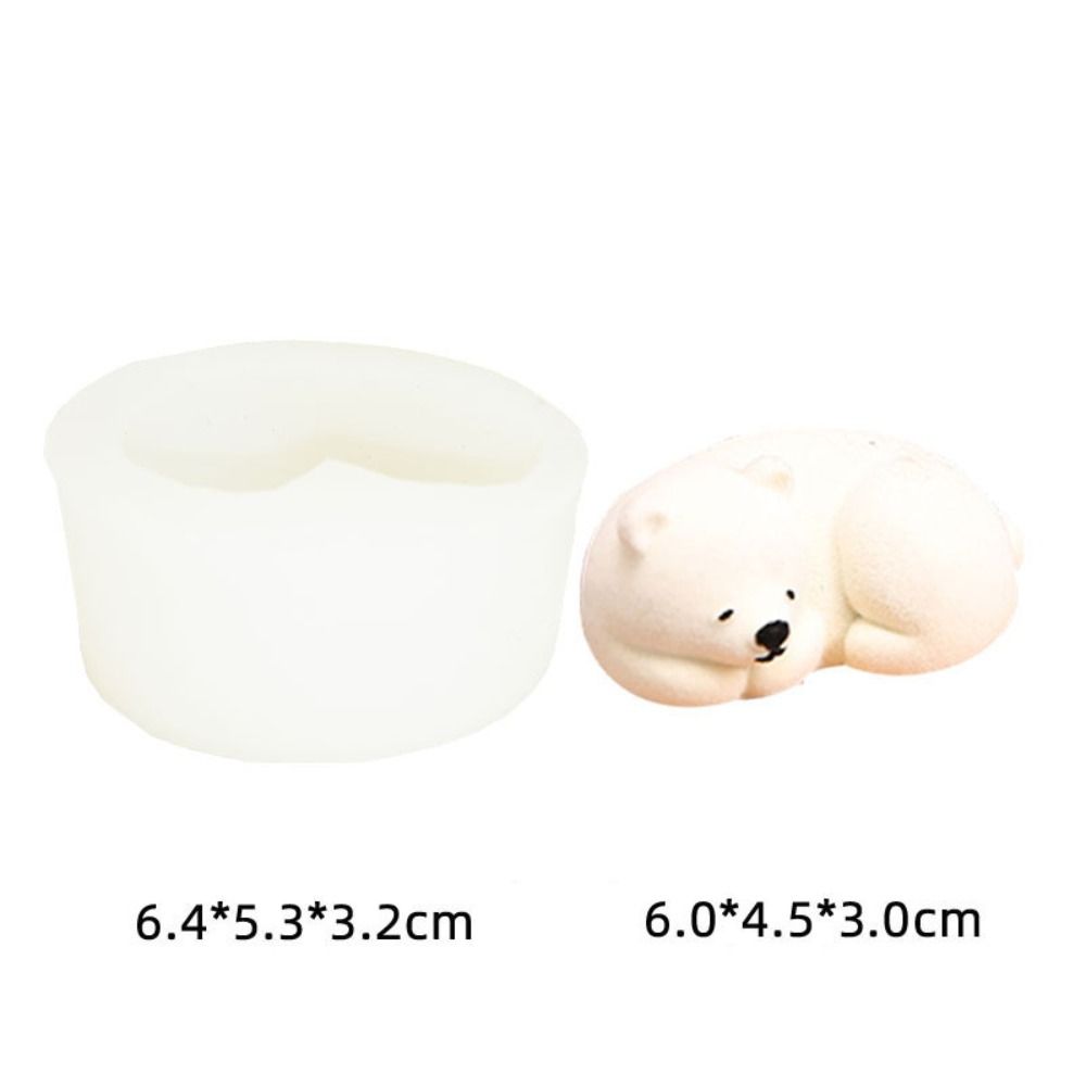 Epoxy Resin Handmade DIY Craft Clay Tools Soap Making Polar Bear Candle Mold 3D Art Wax Mold Silicone Mould