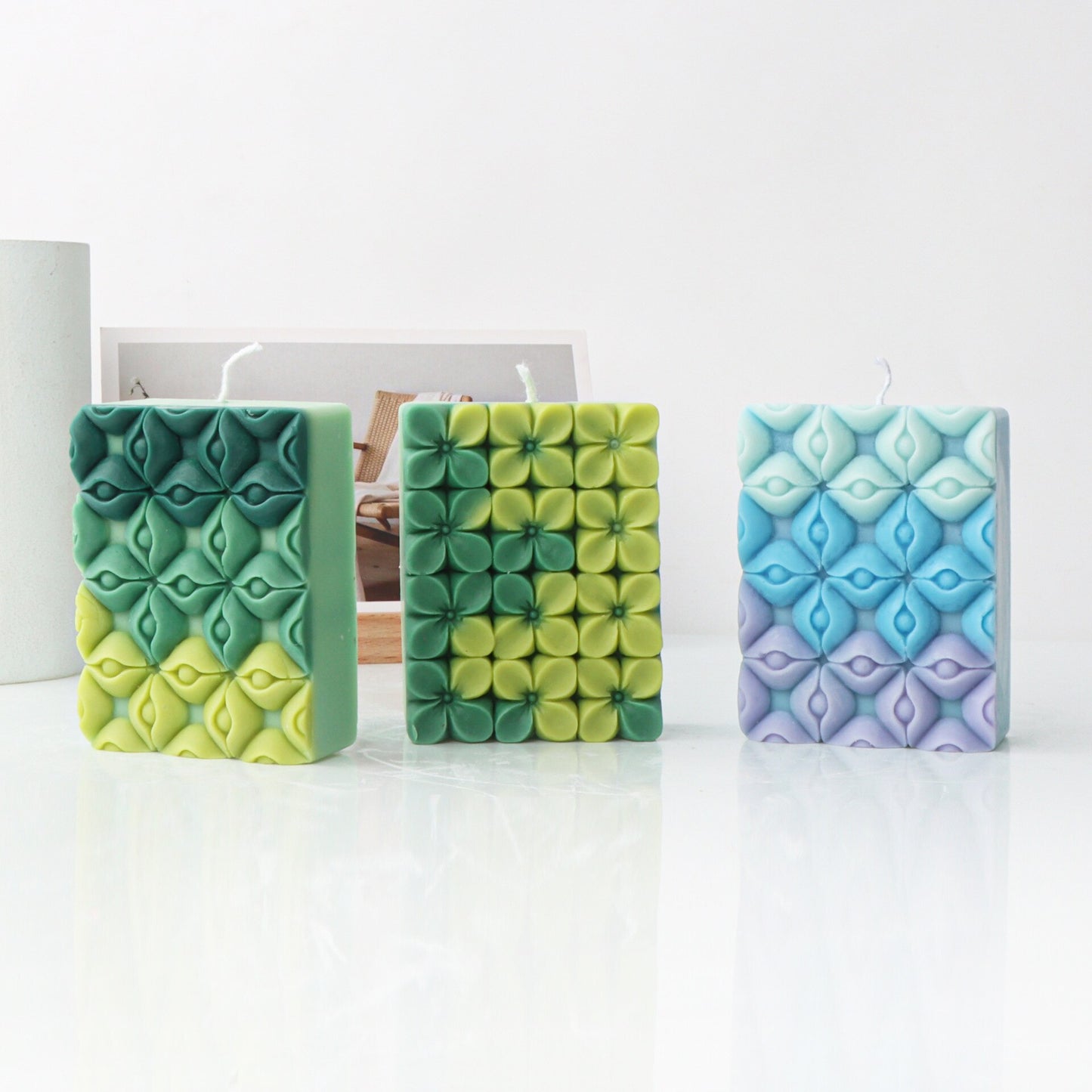 Eyes Square Silicone Candle Mold DIY Flower Pattern Plane Candle Making Kits Soap Resin Mold Gifts Craft Home Decor
