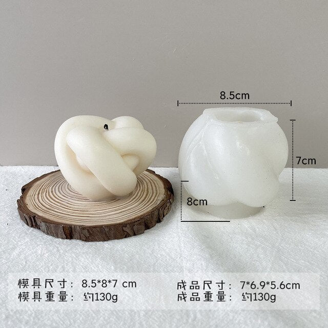 Screw Ball Scented Candle Mold Geometric Candle Mould DIY Handmade Candle Soap Make Wax Dessert Cake Mould Tool Home Decoration