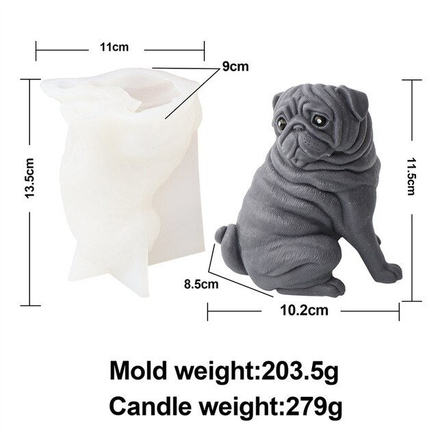 3D Cute Shapi Dog Animal Candle Silicone Mold Teddy Dog Candle Silicone Mold Lovely Cat Cake Chocolate Silicone Mold clay molds