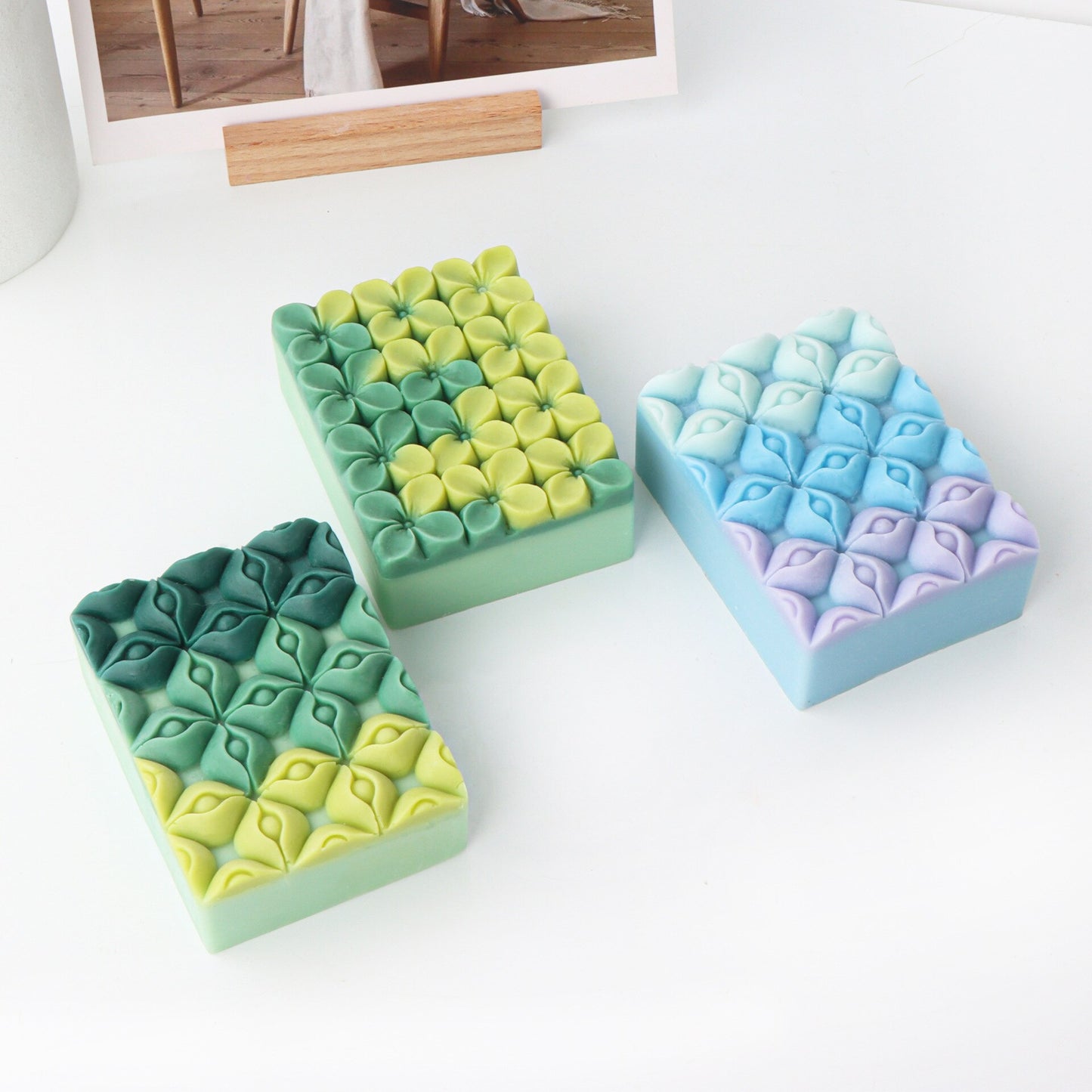 Eyes Square Silicone Candle Mold DIY Flower Pattern Plane Candle Making Kits Soap Resin Mold Gifts Craft Home Decor
