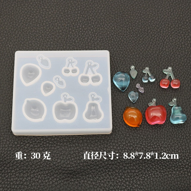 A variety of heart-shaped round oval rectangular silicone stud molds Mixed jewelry epoxy resin molds DIY jewelry making tools